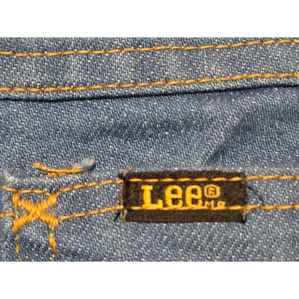 True Vintage Womens M.R. Mr LEE Jeans Blue Size 28 T Tall 30x32 Bell Bottoms - Picture 8 of 10